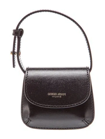 Pre-owned Giorgio Armani Leather Top Handle Bag In Black
