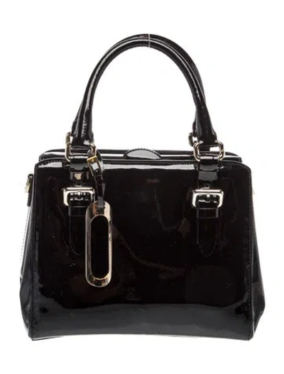 Pre-owned Giorgio Armani Leather Top Handle Bag In Black