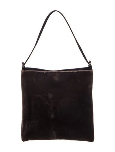 Pre-owned Giorgio Armani Leather Top Handle Bag In Black