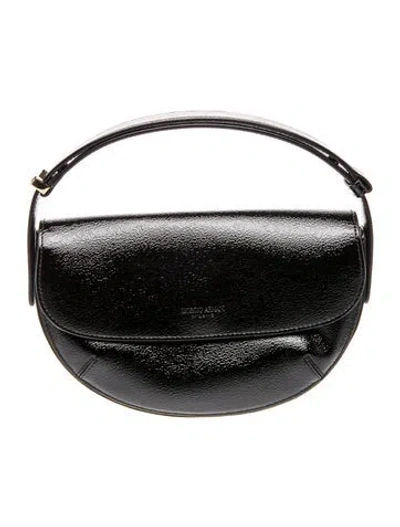 Pre-owned Giorgio Armani Leather Top Handle Bag In Black