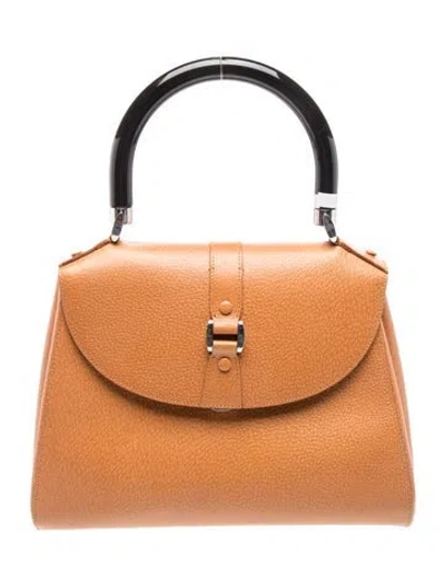 Pre-owned Giorgio Armani Leather Top Handle Bag In Brown