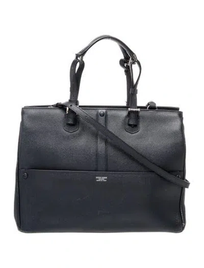 Pre-owned Giorgio Armani Leather Top Handle Bag In Grey