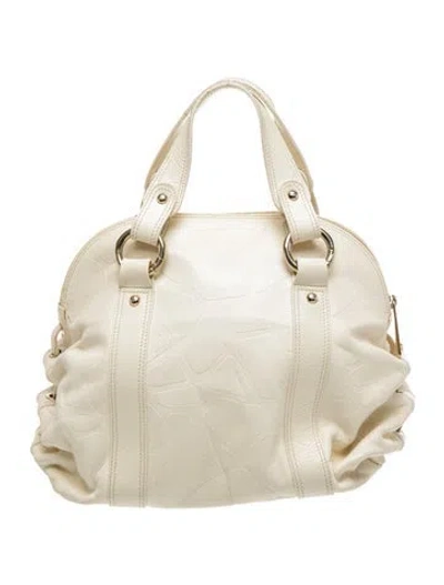 Pre-owned Giorgio Armani Leather Top Handle Bag In Neutral