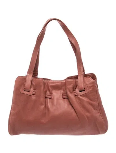 Pre-owned Giorgio Armani Leather Top Handle Bag In Red