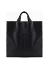 Giorgio Armani Leather Tote Bag In Black