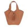 Giorgio Armani Logo Stamp Leather Top Handle Bag In Brown