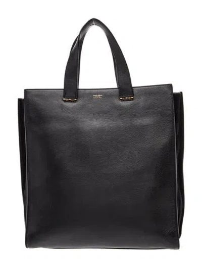 Pre-owned Giorgio Armani Leather Tote In Black