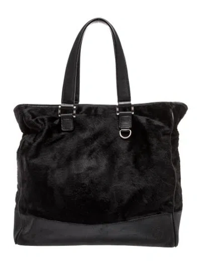 Pre-owned Giorgio Armani Leather Tote In Black