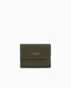 Giorgio Armani Leather Trifold Wallet In Green
