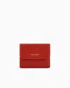 Giorgio Armani Leather Trifold Wallet In Orange