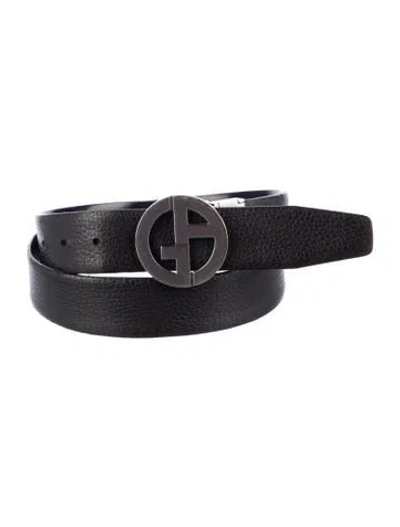 Pre-owned Giorgio Armani Leather Waist Belt In Black