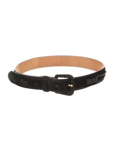 Pre-owned Giorgio Armani Leather Waist Belt In Black
