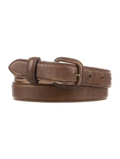 Pre-owned Giorgio Armani Leather Waist Belt In Brown