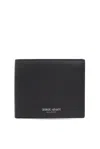 Giorgio Armani Grained-textured Leather Wallet In Nero