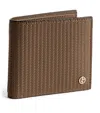 GIORGIO ARMANI LEATHER WAVE-EMBOSSED BIFOLD WALLET