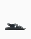 Giorgio Armani Leather Woven Sandals In Blue