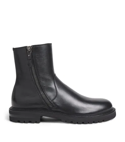 Giorgio Armani Ankle-length Monobloc Rubber Outsole Boots In Black