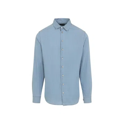 Giorgio Armani Light Blue Cotton Shirt