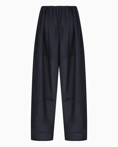 Giorgio Armani Lightweight Viscose Jersey Trousers In Blue
