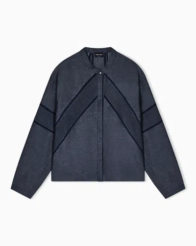 Giorgio Armani Linen And Lyocell Shirt Denim Collection In Blue