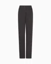 Giorgio Armani Linen And Viscose Jersey Straight Trousers In Grey