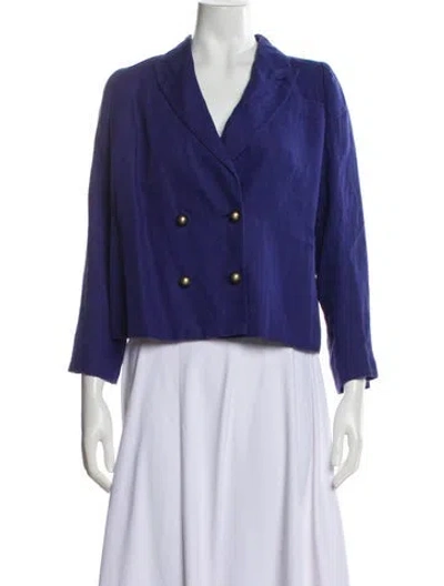 Pre-owned Giorgio Armani Linen Blazer In Blue