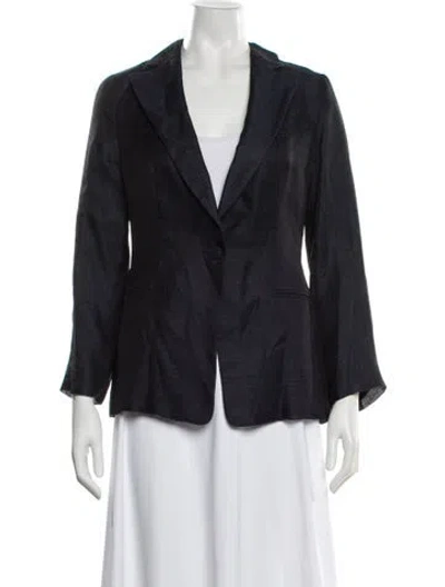 Pre-owned Giorgio Armani Linen Blazer In Blue