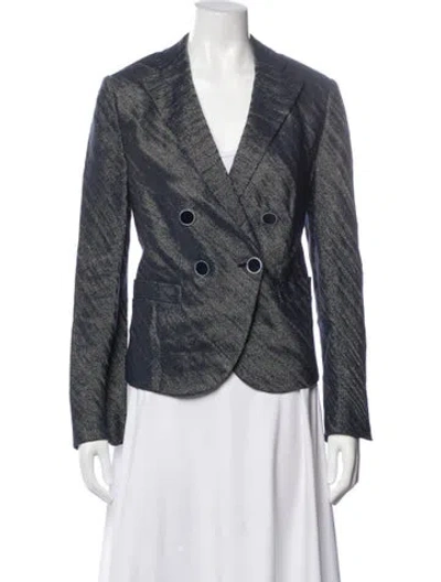 Pre-owned Giorgio Armani Linen Blazer In Blue