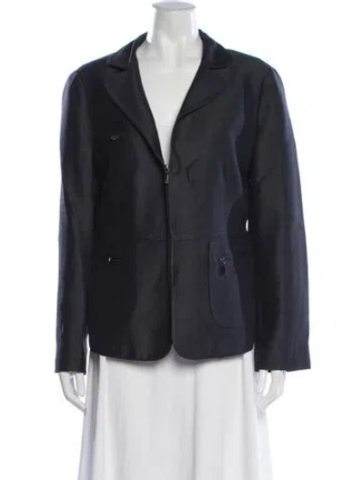 Pre-owned Giorgio Armani Linen Blazer In Blue