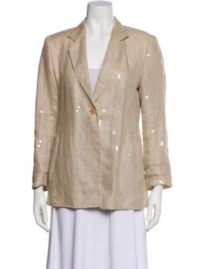 Pre-owned Giorgio Armani Linen Blazer In Brown