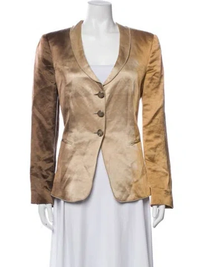 Pre-owned Giorgio Armani Linen Blazer In Brown