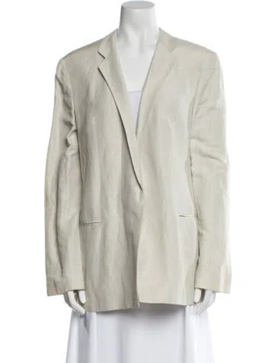 Pre-owned Giorgio Armani Linen Blazer In Gray