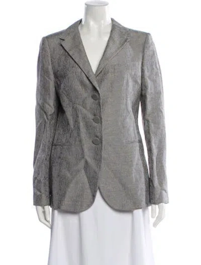 Pre-owned Giorgio Armani Linen Blazer In Gray