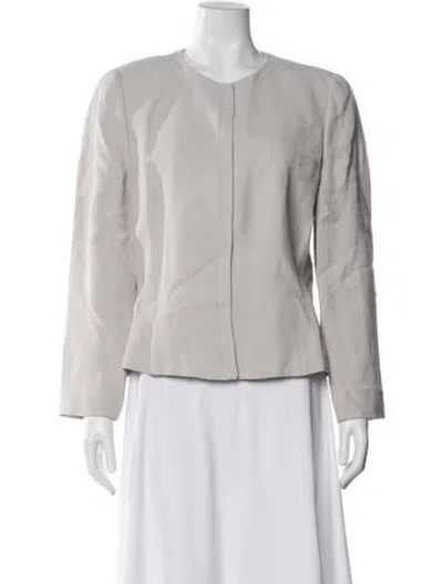 Pre-owned Giorgio Armani Linen Blazer In Gray
