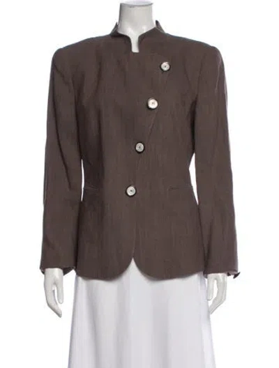 Pre-owned Giorgio Armani Linen Blazer In Gray