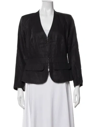 Pre-owned Giorgio Armani Linen Blazer In Grey