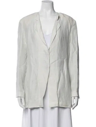 Pre-owned Giorgio Armani Linen Blazer In Metallic/neutrals