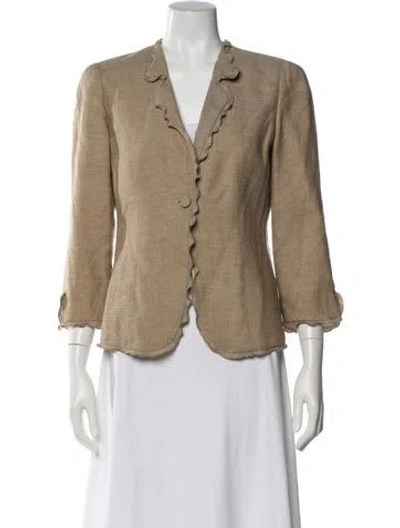 Pre-owned Giorgio Armani Linen Blazer In Neutral