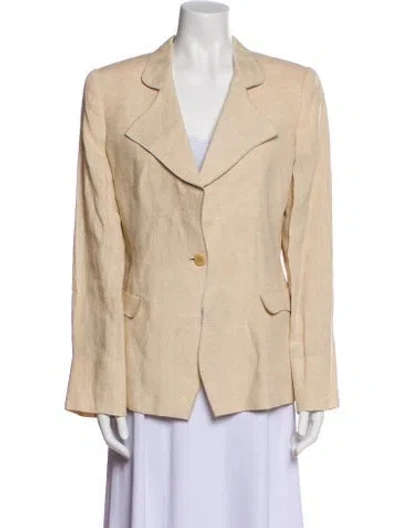 Pre-owned Giorgio Armani Linen Blazer In Neutral