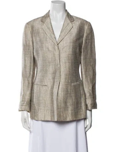 Pre-owned Giorgio Armani Linen Blazer In Neutral