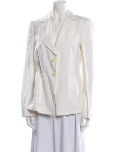 Pre-owned Giorgio Armani Linen Blazer In Neutral