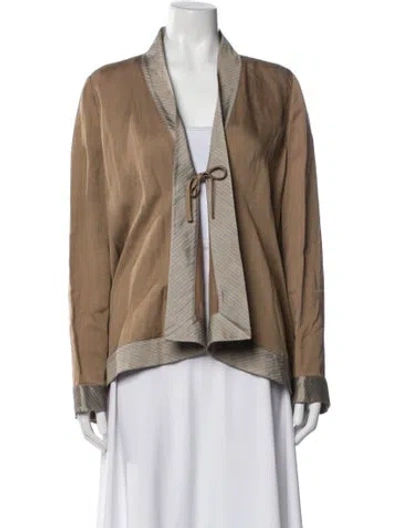 Pre-owned Giorgio Armani Linen Blazer In Neutral