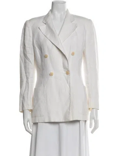 Pre-owned Giorgio Armani Linen Blazer In Neutral