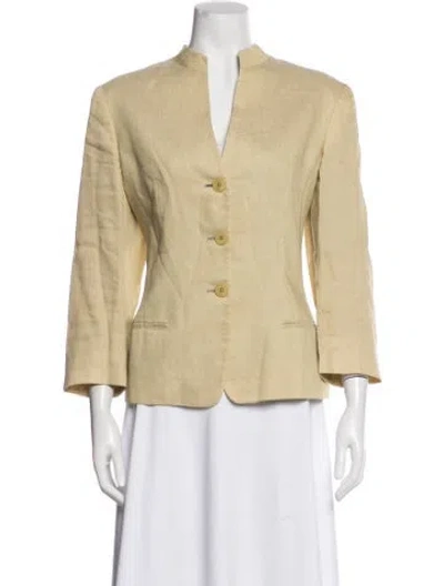 Pre-owned Giorgio Armani Linen Blazer In Neutral