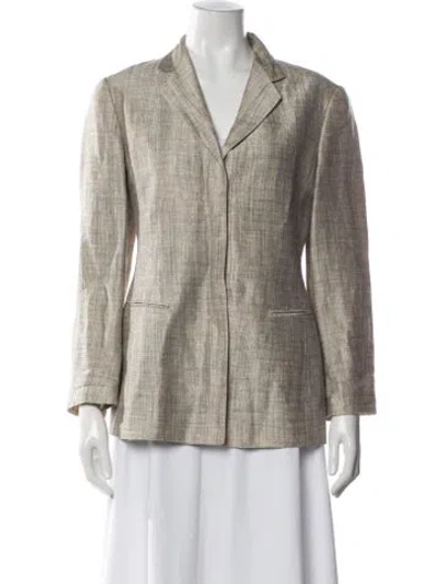 Pre-owned Giorgio Armani Linen Blazer In Neutral