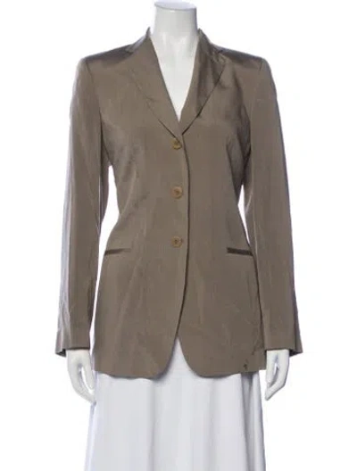 Pre-owned Giorgio Armani Linen Blazer In Neutral