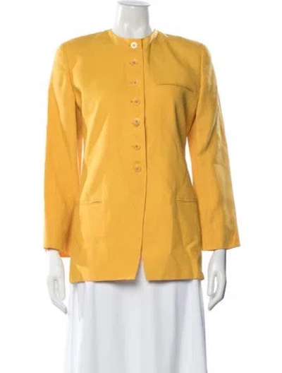 Pre-owned Giorgio Armani Linen Blazer In Neutral