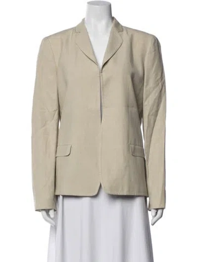 Pre-owned Giorgio Armani Linen Blazer In Neutrals