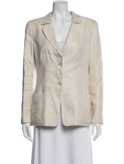 Pre-owned Giorgio Armani Linen Blazer In Neutrals