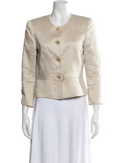 Pre-owned Giorgio Armani Linen Blazer In Neutrals